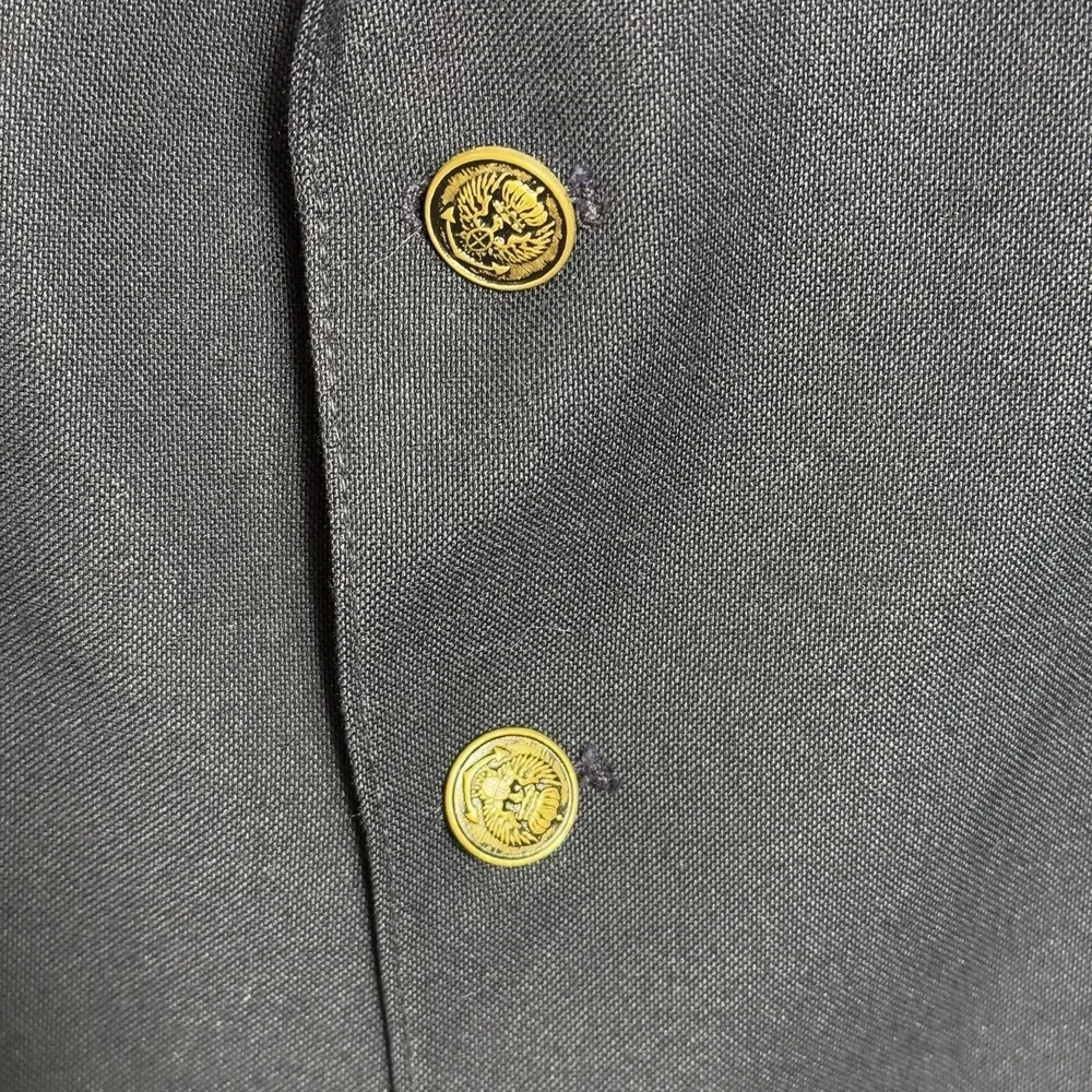 Vintage 70s Levi Strauss Navy Blue Blazer‎ Suit Jacket Two Button Made in USA